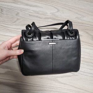 Vince Camuto Black Quilted Leather Shoulder Bag